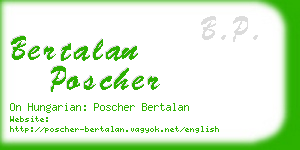 bertalan poscher business card